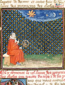 Ms 993 fol.114 Properties of the Sky, Jean Cordichonin teoksesta Le Livre des Proprietes des Choses tekijältä French School
