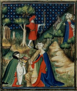 Ms Fr 12420 fol.139v. Prokriksen tarina, `De Claris Mulieribusista, Giovanni Boccaccion (1313-75) teoksista tekijältä French School