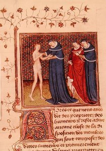 Ms Fr 22531 Fol.58v. Potilaan tutkimus, Englantilaisen Barthelemy