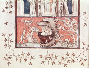 Ms Fr 22912 Fol.2v Helvetin yksityiskohta, Saint Augustinuksen (354-430) "Jumalan kaupungista" kääntänyt Raoul de Presles (1316-82) n. 1400-50 (vellum) tekijältä French School