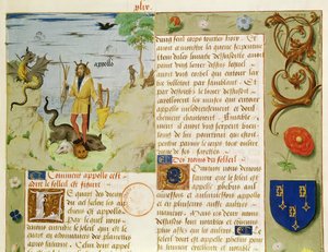 Ms Fr 9197 Fol.49 Apollo tappaa Pythonin, Livre des Eschecs DAmour tekijältä French School