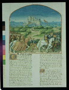 Ms Fr 91 Fol.81v sivu Robert de Boronin Merlinin tarinasta, n. 1482-1489 tekijältä French School
