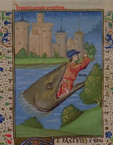 Ms H 7 f.111r Jonah and the Whale, Jean XXII:n Raamatusta tekijältä French School