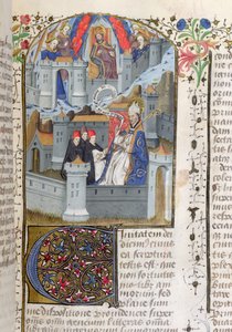 Ms Lat 592 f.127 Jerusalem ja Babylon, St. Augustinuksen La Cite de Dieu tekijältä French School