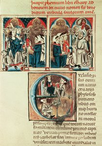 neiti Lat. 6912 fol.1v Juutalainen tutkija esittelee arabiankielisen tutkielman käännöksen Philippe dAnjoulle tekijältä French School