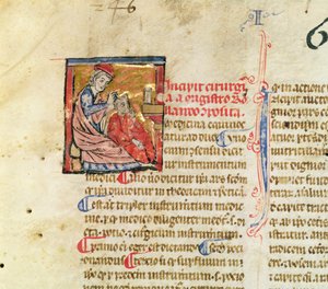 neiti Lat. 7134 fol.1 Trepanaatio, Leikkauksesta Maitre Rolandi tekijältä French School