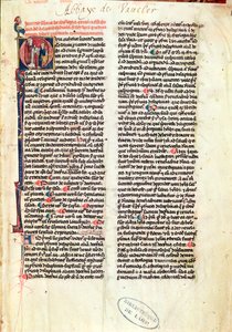 Ms de Vauclair 160 Fol.1 -sivu St. Thomas Aquinuksen (1225-74) Somme de Theologiesta tekijältä French School