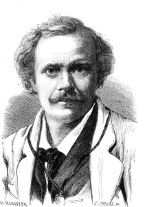 NADAR (Gaspard Felix TOURNACHON) (1820-1910), ranskalainen kirjailija, sarjakuvapiirtäjä, aeronautti ja valokuvaaja. Kaiverrus 1867 tekijältä French School