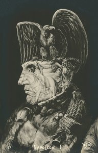 Napoleon Bonaparte, Ranskan keisari ja sotilasjohtaja (litografia) tekijältä French School