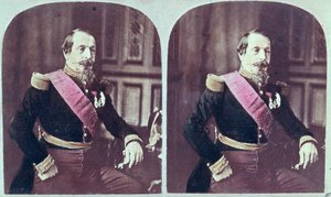 Napoleon III (1808-73), n. 1860, värillinen stereoskooppinen valokuva otettu vuosina 1860-1870 tekijältä French School
