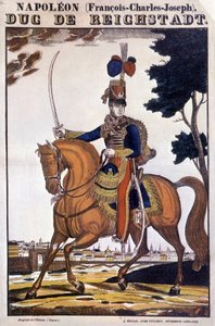 Napoleon II, keisari Napoleon I:n poika (1769-1821), ratsastamassa - kuva Epinalista. tekijältä French School