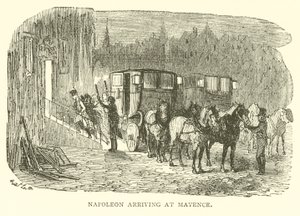 Napoleon saapuu Mayenceen (kaiverrus) tekijältä French School