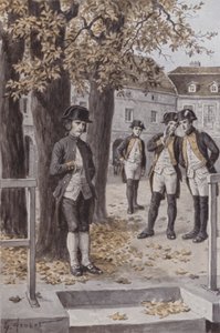Napoleon sotakorkeakoulussa, Brienne (litografia) tekijältä French School