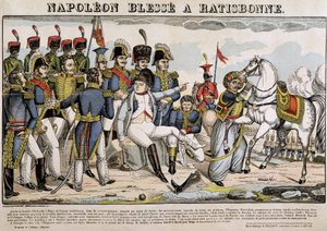 Napoleon haavoittui Regensburgissa - kuva Epinalista tekijältä French School