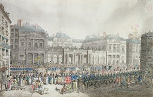 Napoleonin kruunauskulkue valtioneuvoston ohi 2. joulukuuta 1804 tekijältä French School