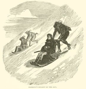 Napoleonin laskeutuminen Alpeille (kaiverrus) tekijältä French School
