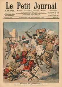 Malapit sa Casablanca, ang mga goumier na naniningil sa mga Moroccan, ilustrasyon mula sa 