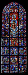 Notre Dame de la Belle Verriere; alla on kohtauksia Kaanan häistä ja Kristuksen kiusauksesta erämaassa (w30a) tekijältä French School