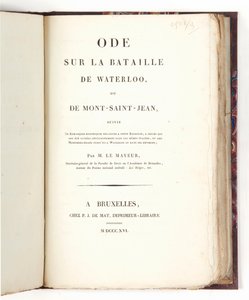 "Oodi Waterloon taistelusta", Adrien-Jacques-Joseph Le Mayeur tekijältä French School
