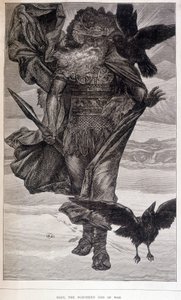 Odin, germaaninen sodan ja runouden jumala - kaiverrus tekijältä French School