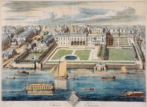 Vanha Somerset House on the Strand, kaiverrus Jean Benoit Winckler tekijältä French School