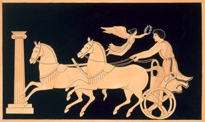 Laakeriseppeleellä kruunattu olympialainen sotavaunu, julkaistu 1808-10 tekijältä French School
