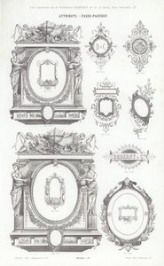 Sivu typografisista vinjeteistä (kaiverrus) tekijältä French School