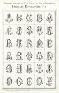 Sivu typografisista vinjeteistä (kaiverrus) tekijältä French School