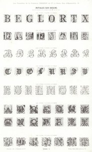 Sivu typografisista vinjeteistä (kaiverrus) tekijältä French School