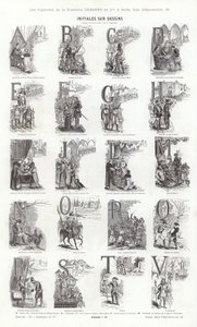 Sivu typografisista vinjeteistä (kaiverrus) tekijältä French School