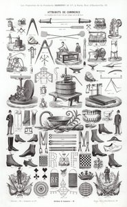 Sivu typografisista vinjeteistä (kaiverrus) tekijältä French School
