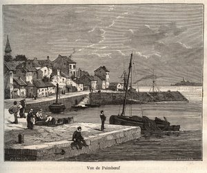 Paimboeuf - Loire-Atlantique, Pays de la Loiren alueella - kaiverrus "La France illustrée: maantiede, historia, tilastohallinto" V.-A. Maltaanruskea. 1884 tekijältä French School