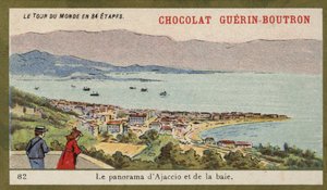 Panoraama Ajaccion ja lahden (chromolitho) tekijältä French School