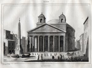 Pantheon - Rooma - Roma - Kaiverrus "Italiasta maalauksellinen"" - Italian historiallinen ja kuvaava maalaus", M. de Norvins, Ch. Nodier 1834-1836. tekijältä French School