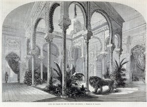 Parc de Montsouris: Palais du Beyn sisätilat Tunisiassa vuoden 1867 maailmannäyttelyssä. tekijältä French School