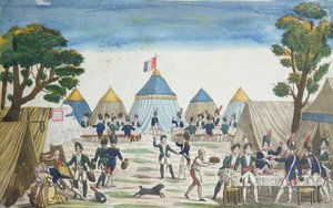 Grande Arméen Grenadiersin venäläisille kranaateille järjestämä juhla, 30. kesäkuuta 1807 tekijältä French School