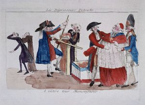 Isänmaalliset skannaukset: komissaarit ohittavat papiston lehdistössä saadakseen heidät laihtumaan, 1700-luvun loppu tekijältä French School