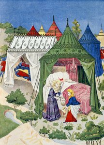 Paviljongit ja teltat 1400-luvulta, yksityiskohta Judithin historiasta tekijältä French School