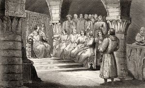 Philippe V (1293-1322) pitkä ja kenraalivaltiot hylkäävät Jeanne II:n väitteet Colartin "Histoire de Francesta", julkaistu noin 1840. tekijältä French School