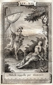 Philocle muistelee Idomeneea - kaiverrus vuodelta 1798 Monnet