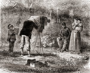 Valokuvaus 1800-luvulla, Les Merveilles de la Science, julkaistu noin 1870 (kaiverrus) tekijältä French School