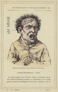 Paral sie generalen saastuttaman muukalaisen fysiognomia raivokohtauksessa (väri litho) tekijältä French School