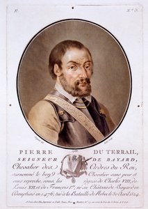 Pierre du Terrail, Bayardin herra, teoksesta Muotokuvat suurista miehistä, maineikkaista naisista ja ikimuistoisista Ranskan kohteista, julkaistu 1787-92 tekijältä French School