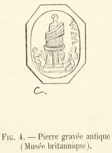Muinainen hautakivi, British Museum (kaiverrus) tekijältä French School