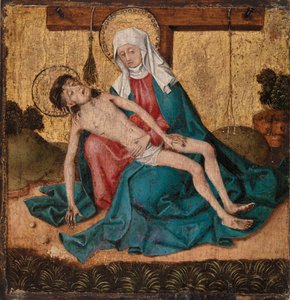 Pieta (tempera ja kultalehti paneelissa) tekijältä French School