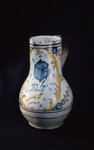 Kannu, jossa teksti Vive la Liberte, 1789 (keraaminen) tekijältä French School