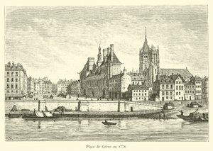 Place de Greve vuonna 1778 tekijältä French School