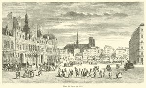 Place de Greve vuonna 1855 tekijältä French School