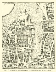 Piirin suunnitelma vuonna 1550, telekopio du Cerceaun suunnitelmasta tekijältä French School