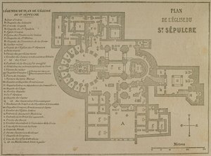 Jerusalemin Pyhän haudan kirkon suunnitelma tekijältä French School